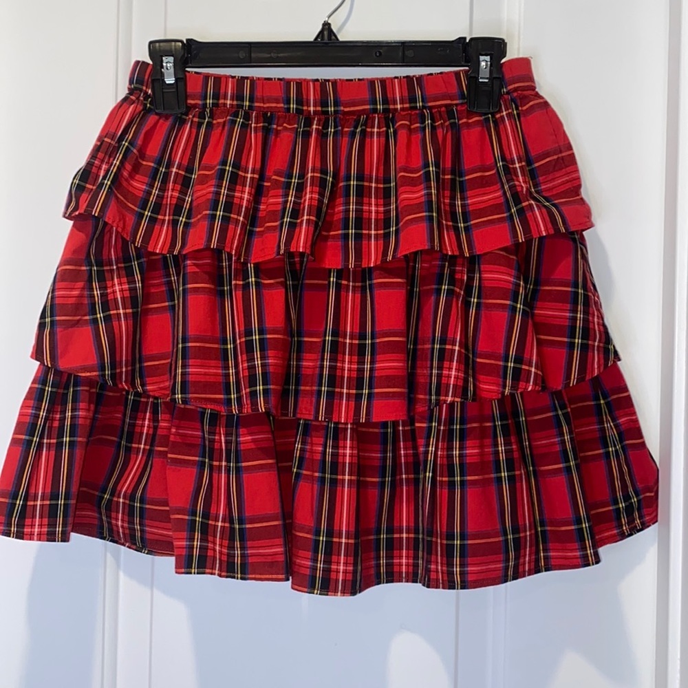 Crewcuts Red Plaid Tiered Skirt